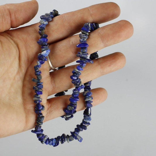 SHOW PRODUCT: Lapis Lazuli Chip Necklace Choker-Nature's Treasures