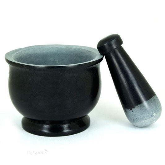 SHOW PRODUCT: Large Black Soapstone Mortar & Pestle-Nature's Treasures