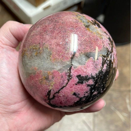 SHOW PRODUCT: Large Natural Rhodonite Sphere 100 mm-Nature's Treasures