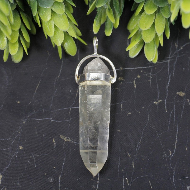 SHOW PRODUCT- Lemurian Quartz Point Pendant .925 Sterling Silver-Nature's Treasures