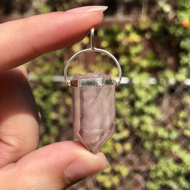 SHOW PRODUCT- Lithium Quartz Point Pendants .925 Sterling Silver-Nature's Treasures