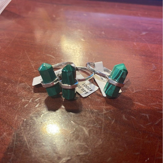 SHOW PRODUCT: Malachite Ring Set In .925 Sterling Silver-Nature's Treasures