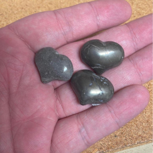 SHOW PRODUCT: Mini Iron Pyrite Hearts 25 mm-Nature's Treasures