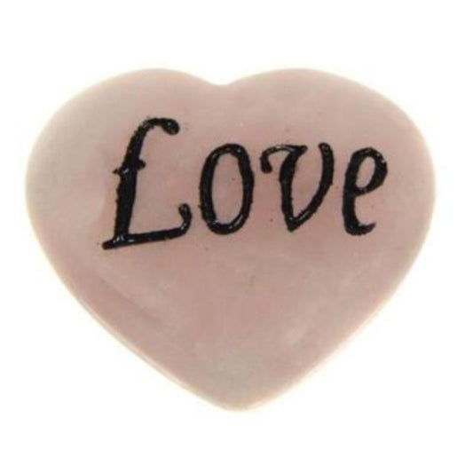 SHOW PRODUCT: Mini Rose Quartz Heart With "Love" Engraved-Nature's Treasures