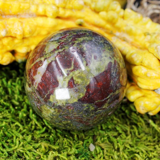 SHOW PRODUCT: Natural Dragon Bloodstone Sphere 40 MM-Nature's Treasures