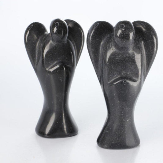 SHOW PRODUCT: Obsidian Angel Carving-Nature's Treasures