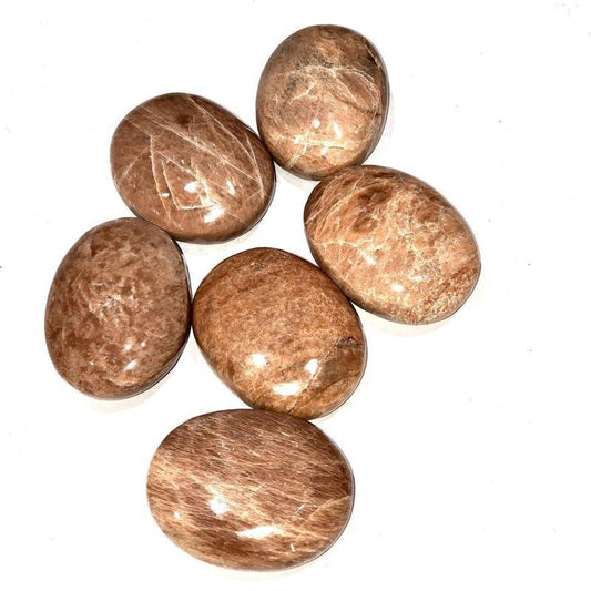 SHOW PRODUCT: Peach Moonstone Palm Stone-Nature's Treasures