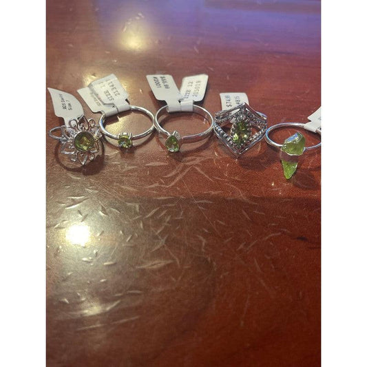SHOW PRODUCT: Peridot Rings Set in .925 Sterling Silver-Nature's Treasures
