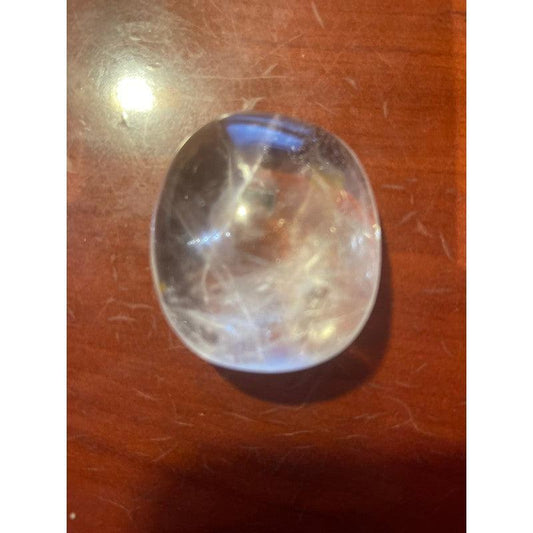 SHOW PRODUCT: Polished Clear Quartz Galette Palm Stone-Nature's Treasures