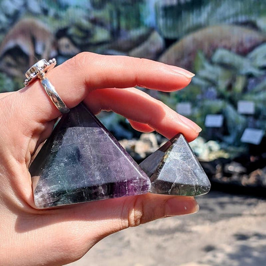 SHOW PRODUCT: Rainbow Fluorite Pyramid Carving-Nature's Treasures