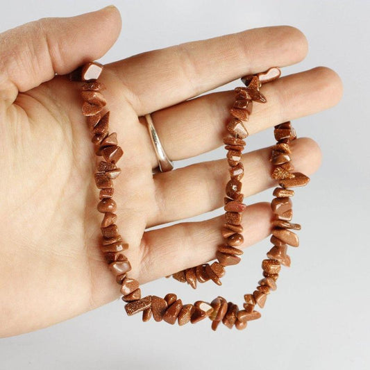SHOW PRODUCT: Red Goldstone Chip Necklace Choker-Nature's Treasures