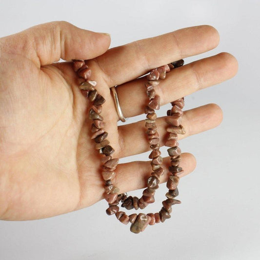 SHOW PRODUCT: Rhodonite Chip Necklace Choker-Nature's Treasures