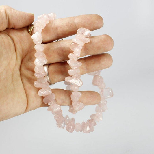 SHOW PRODUCT: Rose Quartz Chunky Chip Gemstone Choker-Nature's Treasures