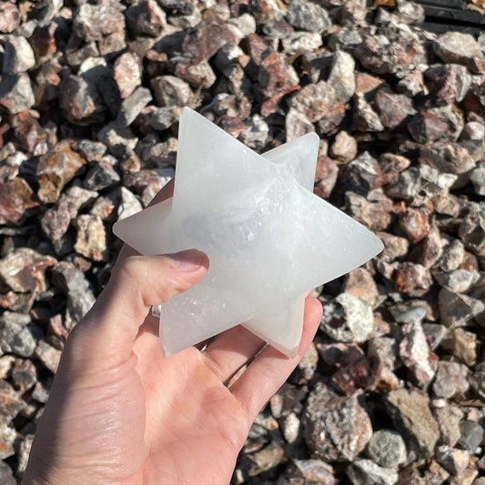 SHOW PRODUCT: Selenite Satin Spar Merkabah Star-Nature's Treasures
