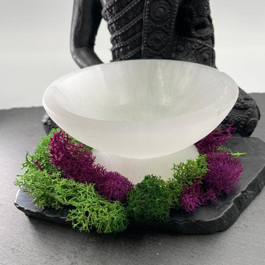 SHOW PRODUCT: Selenite Satin Spar Round Footed Bowls-Nature's Treasures