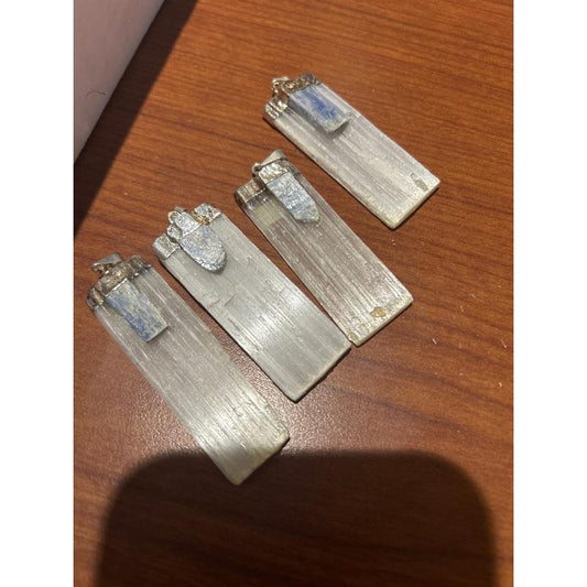 SHOW PRODUCT - Selenite with Kyanite Pendants-Nature's Treasures