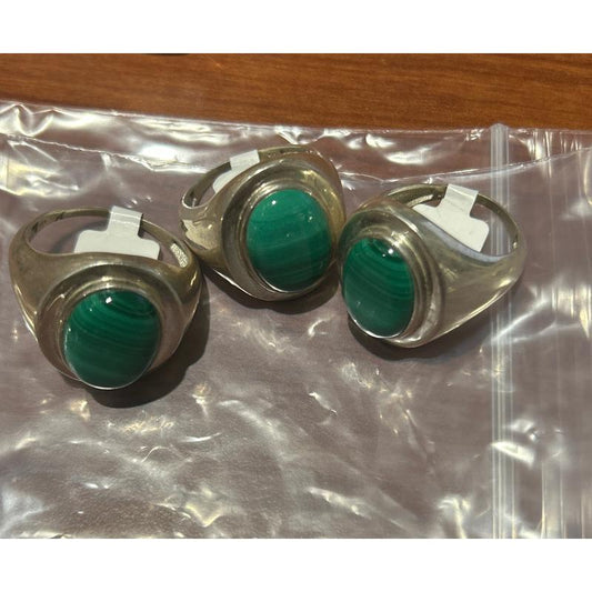 SHOW PRODUCT - Silver Malachite Rings-Nature's Treasures