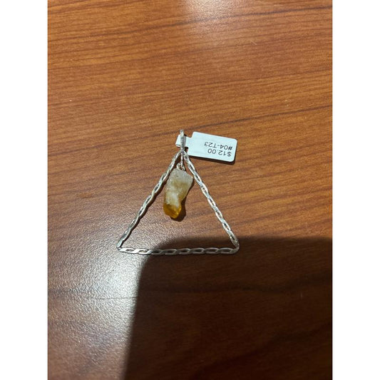 SHOW PRODUCT- Silver Triangle Stone pendants-Nature's Treasures