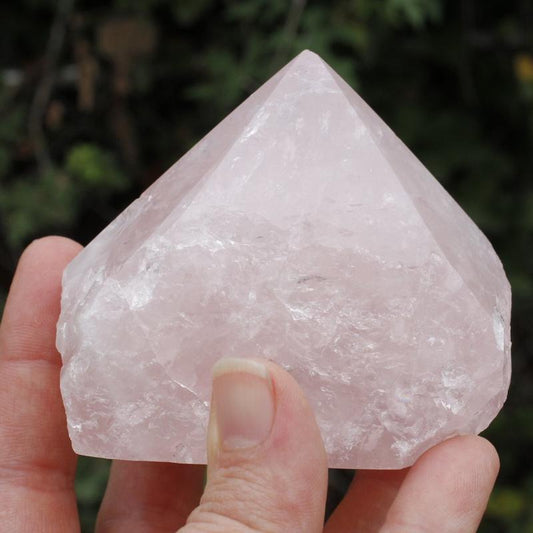 SHOW PRODUCT: Top Polished Rose Quartz Point Cut Base-Nature's Treasures