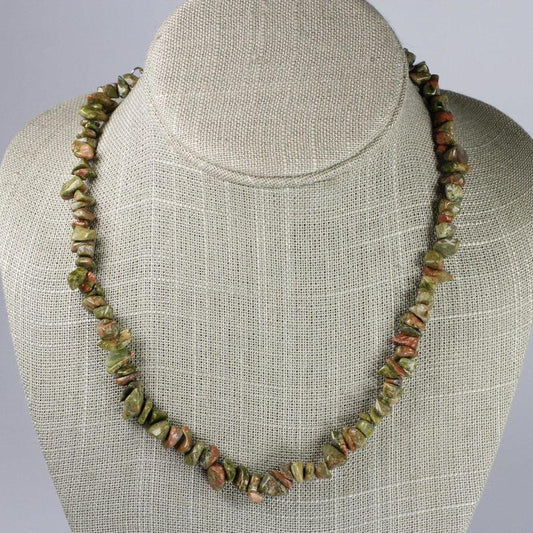 SHOW PRODUCT: Unakite Chip Necklace Choker-Nature's Treasures