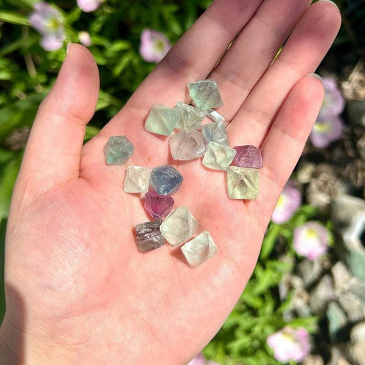 SHOW PRODUCT: Unpolished Natural Fluorite Octahedron Carvings-Nature's Treasures