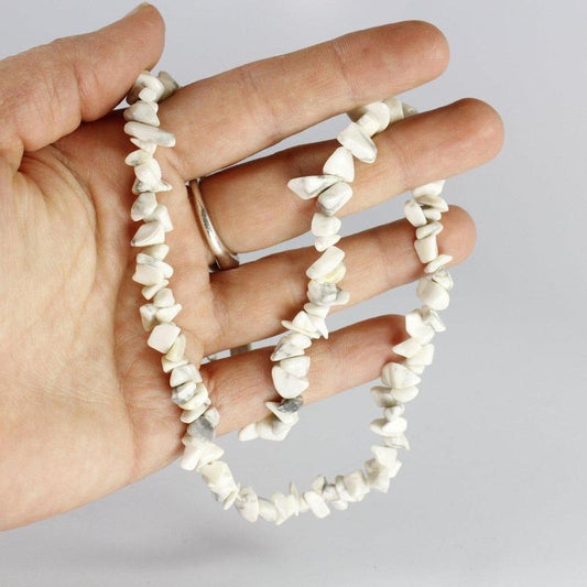 SHOW PRODUCT: White Howlite Chip Necklace Choker-Nature's Treasures
