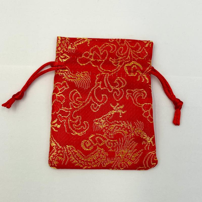 Satin Red Dragon Drawstring Accessory Bags-Nature's Treasures