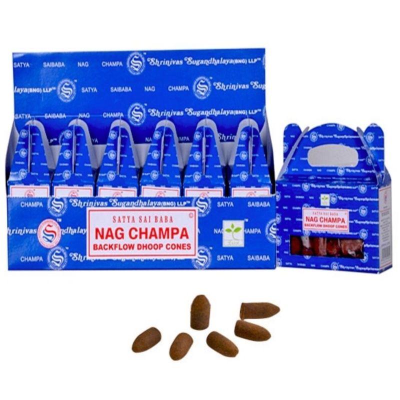 Satya Dhoop Backflow Incense Cones "Nag Champa"-Nature's Treasures