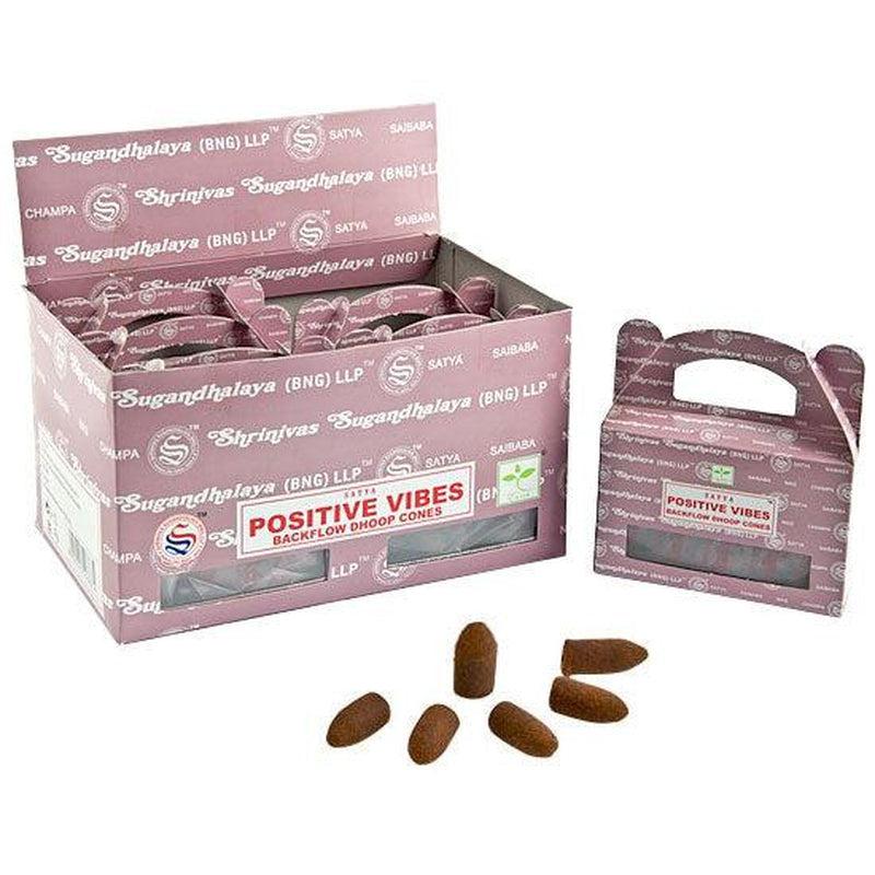 Satya Dhoop Backflow Incense Cones "Positive Vibe"-Nature's Treasures