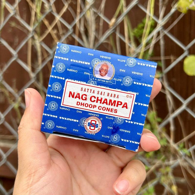 Satya Sai Baba Dhoop Incense Cones "Nag Champa"-Nature's Treasures