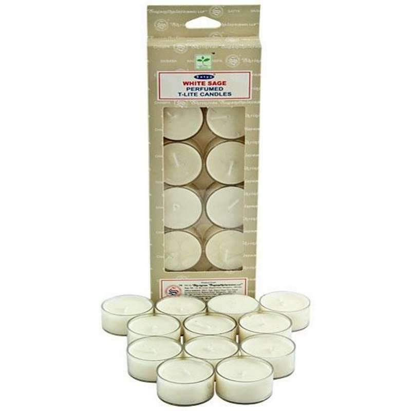 Satya Sai Baba Perfumed Tea Light Candles || White Sage-Nature's Treasures