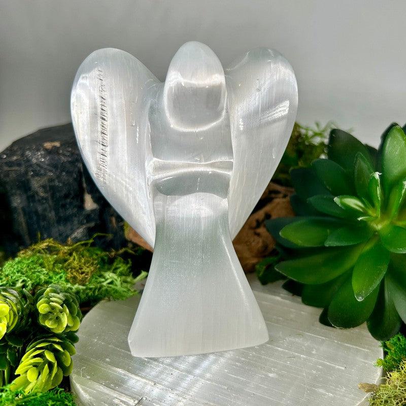 Selenite Satin Spar Angel Carvings || Aura Cleansing-Nature's Treasures