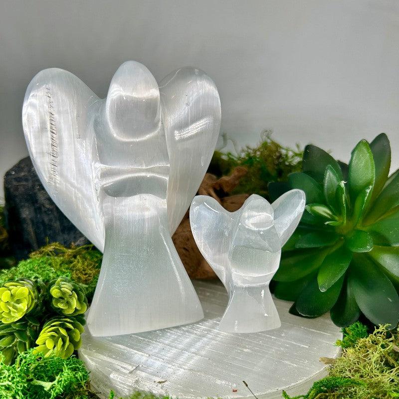 Selenite Satin Spar Angel Carvings || Aura Cleansing-Nature's Treasures