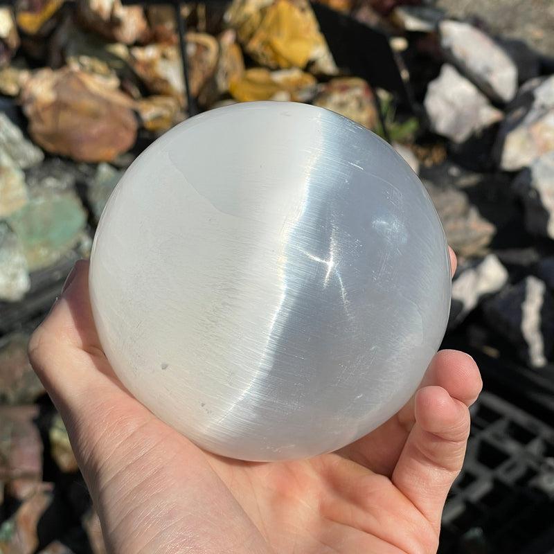 Selenite Satin Spar Crystal Spheres || Morocco-Nature's Treasures
