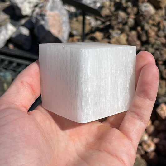 Selenite Satin Spar Cube || Aura Cleansing || Morocco-Nature's Treasures