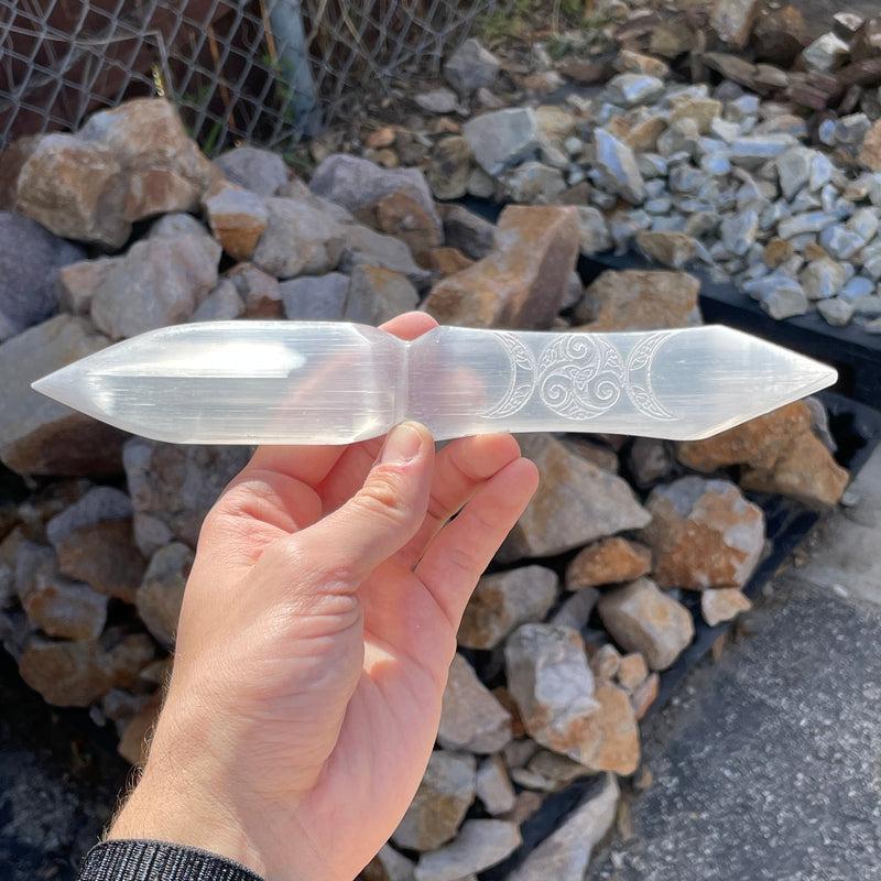 Selenite Satin Spar Dagger Knives || Cord Cutting-Nature's Treasures