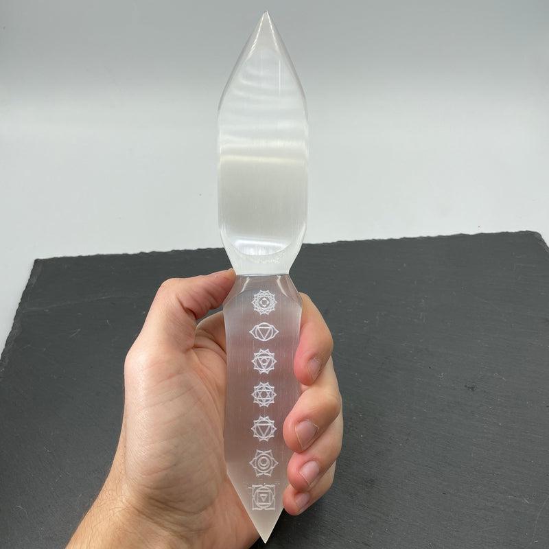 Selenite Satin Spar Dagger Knives || Cord Cutting-Nature's Treasures