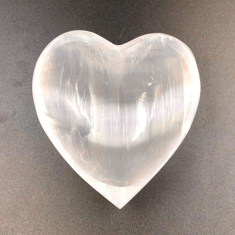 Selenite Satin Spar Heart Crystal Bowls || Morocco-Nature's Treasures