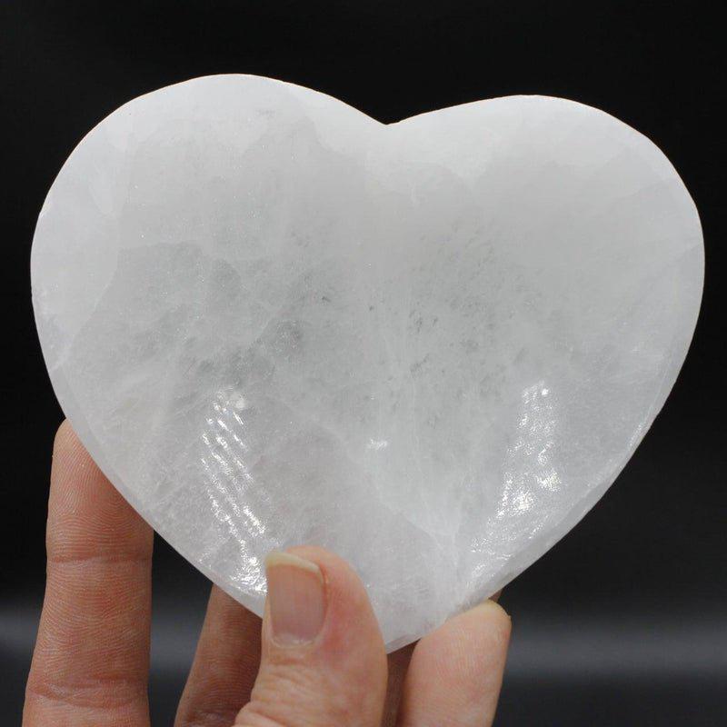 Selenite Satin Spar Heart Crystal Bowls || Morocco-Nature's Treasures