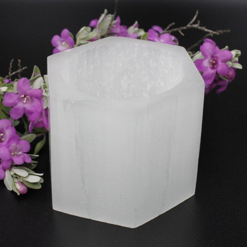 Selenite Satin Spar Hexagon Candle Holder's || Morocco-Nature's Treasures