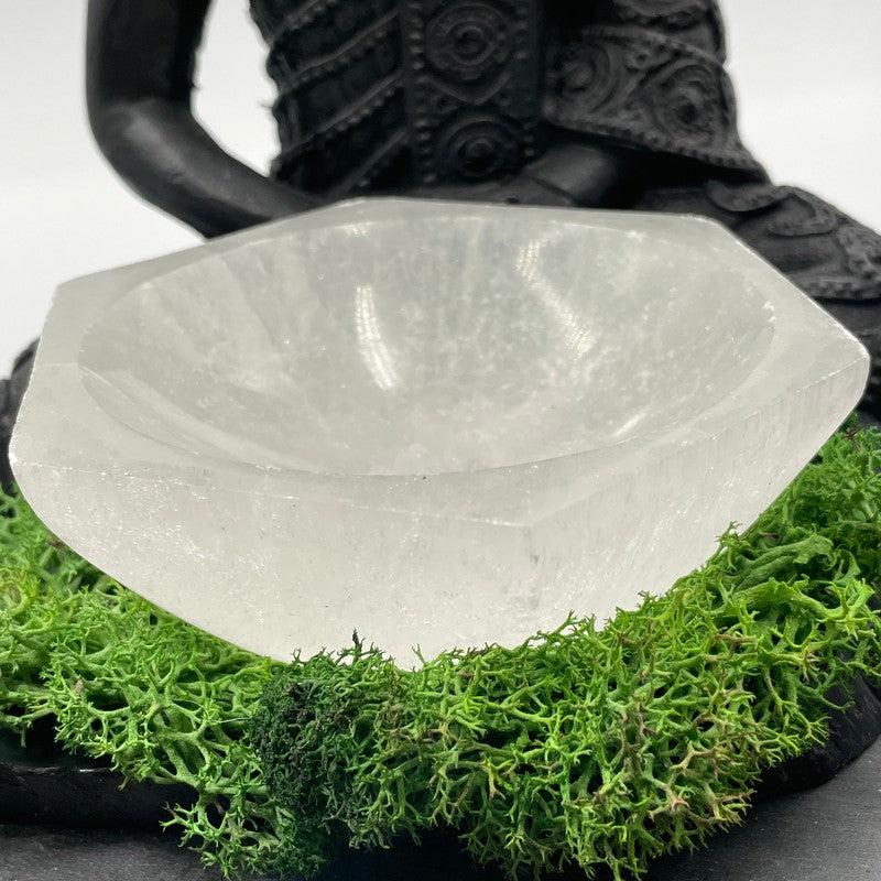 Selenite Satin Spar Hexagon Crystal Bowls || Morocco-Nature's Treasures