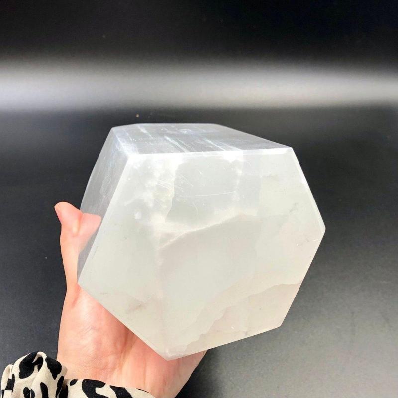 Selenite Satin Spar Hexagon Tower Points || Aura Cleansing-Nature's Treasures