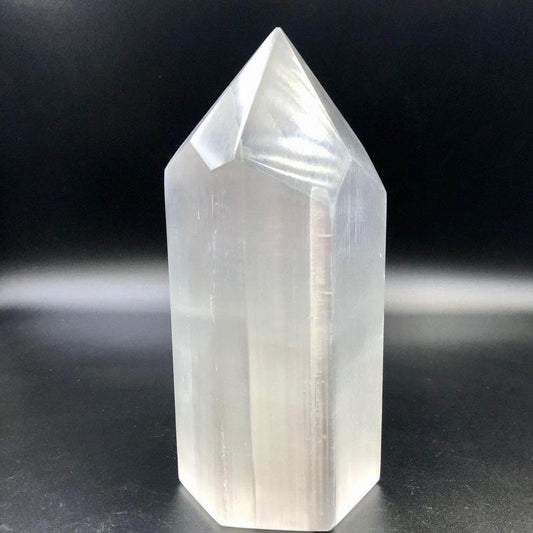 Selenite Satin Spar Hexagon Tower Points || Aura Cleansing-Nature's Treasures
