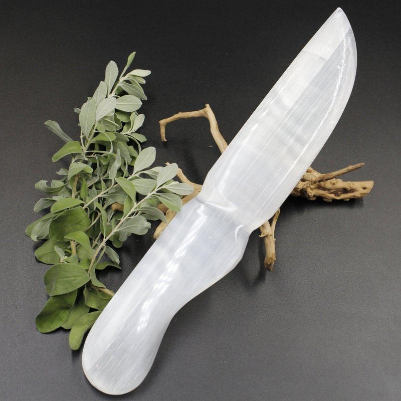 Selenite Satin Spar Knife Carvings || Cord Cutting & Cleansing-Nature's Treasures