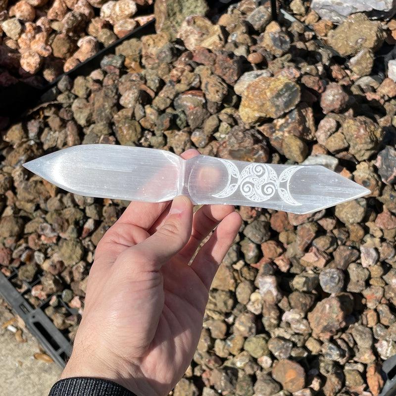 Selenite Satin Spar Knife Daggers || Cord Cutting-Nature's Treasures