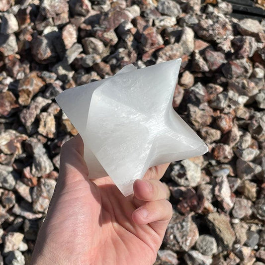 Selenite Satin Spar Merkabah Star || Aura Cleansing || Morocco-Nature's Treasures