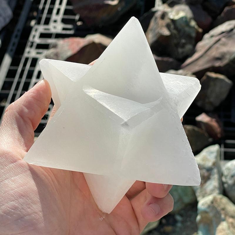 Selenite Satin Spar Merkabah Star || Aura Cleansing || Morocco-Nature's Treasures