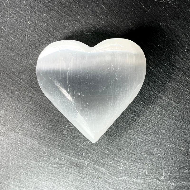 Selenite Satin Spar Puff Hearts || Aura Cleansing-Nature's Treasures