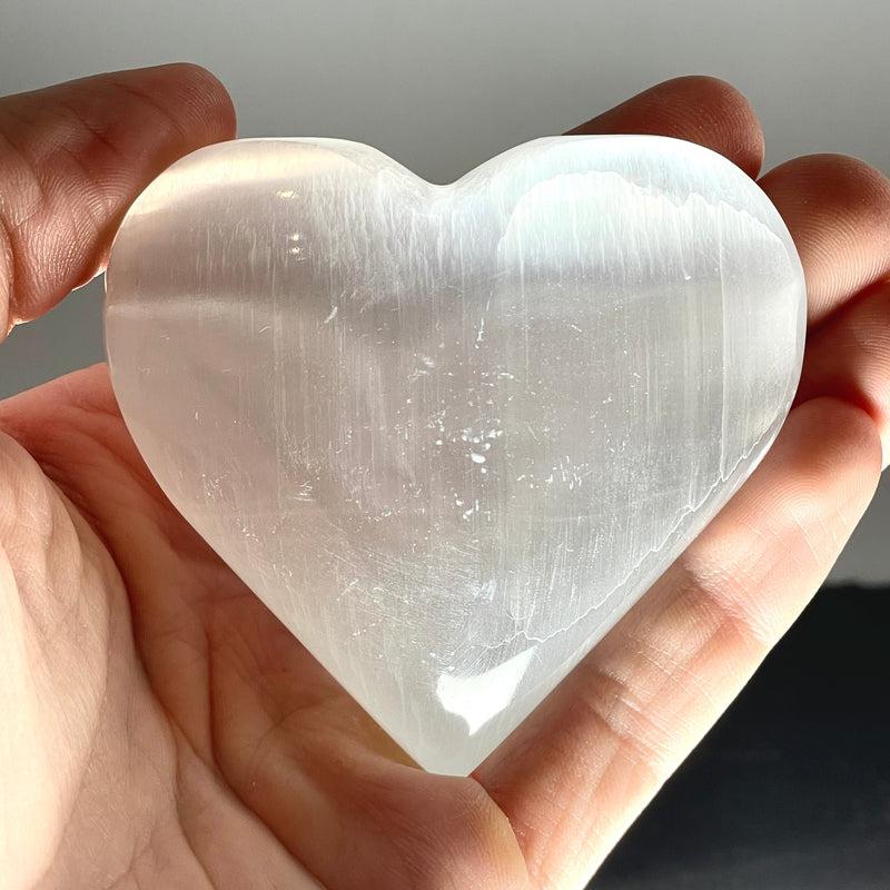 Selenite Satin Spar Puff Hearts || Morocco-Nature's Treasures