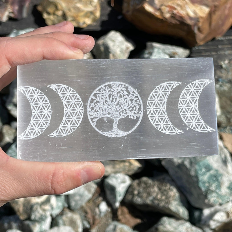 Selenite Satin Spar Rectangle Charging Plates || Morocco-Nature's Treasures